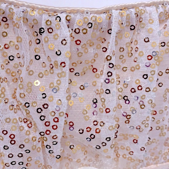 NWOT Gold Ivory Tulle Dress Size 7 - Picture 3 of 6